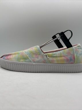 TOMS Alpargata Slip On Shoes Women’s Size 10 Pastel Tie Dye Canvas Casual Flats